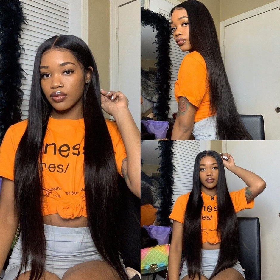 Stema 30-36 Inch 4x4/5X5 Transparent Lace Closure Wig Straight